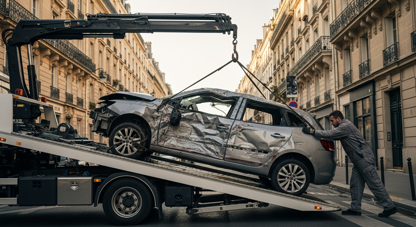 Processus enlèvement épave Paris professionnel