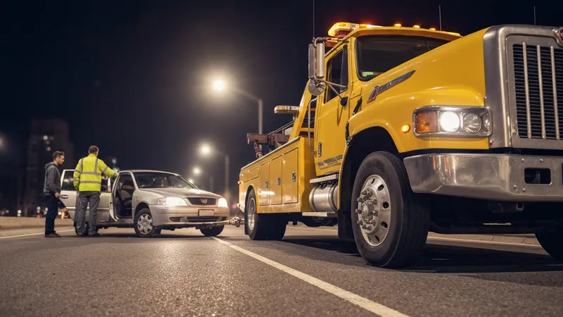 Récupération d'épave sur la voie publique